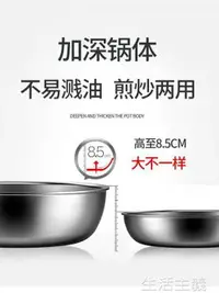 在飛比找樂天市場購物網優惠-平底鍋平底鍋不粘鍋煎鍋304不銹鋼家用煎蛋牛排烙餅無涂層電磁