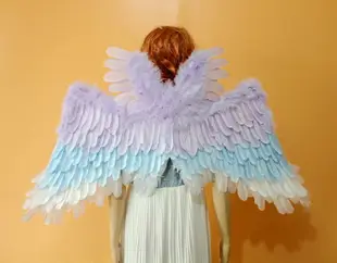 漸變色大號翅膀cos女白色情人節南小鳥天使羽毛翅膀cosplay