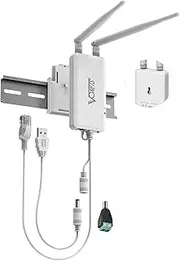 VONETS VAP11S Industrial High Power 2.4GHz WiFi Bridge/Repeater/Mini Router/ Ethernet to WiFi Hotspot Extender 300Mbps with 2 RJ45 Ports/Antennas USB/DC Powered for DVR Monitor Network Devices