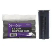 ST-356-BKJU BEAUTY SALON EZ COLD WAVE HAIR PERM RODS - 6 PC JUMBO BLACK 1 1/4"