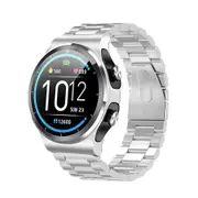 Ladies Smart Watch TWS Wireless Headset Earphones Women 1.28 inch Screen Bluetooth Call Weather Heart Rate Tracker Silver Steel