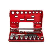Sidchrome 18 Piece (Metric) 3/8" Drive Socket Set with Compact Head Ratchet S...