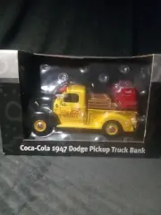 Coca Cola 1947 Dodge Pick Up Truck Bank Bottling Delivery Truck & Coolers Crates