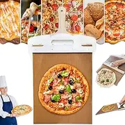 Vixpyzz Sliding Pizza Peel 21"x12.2" For Super Easy Transfers Pizza,Non-Stick Pizza Peel Slider,Magic Pizza Shovel with Wooden Handle,Smart Pizza Spatula Paddle for Indoor & Outdoor
