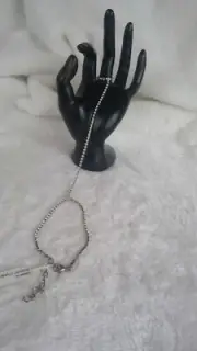 Austrian Crystal Ankle Bracelet Toe Ring Silver