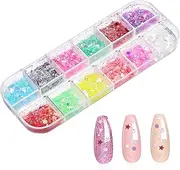 Anneome Valentine's Day Nail Glitters Sequins Manicure Decorations of Coarse Glitter Fragments for Nails Crafts