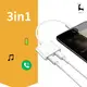iPhone一分二轉接線 雙lightning 可同時充電 聽歌 通話 三合一音頻轉接 耳機轉接頭 (5.5折)