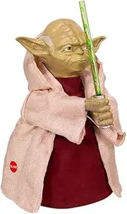 Kurt Adler 12-Inch Battery-Operated Star Wars Yoda with LED Light Saber Treetop