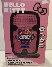 Sanrio Hello Kitty Bluetooth Wireless Karaoke Speaker With Wired Microphone