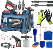 [Kleva Range] KRAPOF Compact Electric Pressure Washer + Bonus Gifts 1600W. 1,880 PSI Electric Pressure Cleaner. 5M Hose, Adjustable Nozzle & Detergent Dispenser | Portable Car Wash & Home Cleaning.