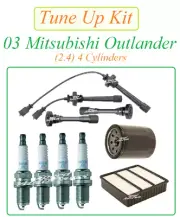 Tune Up For 03 Mitsubishi Outlander 2.4L4: Spark Plug WireSet Filters Cap Rotor (for: Mitsubishi)