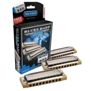 Hohner 532bx Blues Harp Pro Triple 3 Pack Harmonica Harp Keys A C G