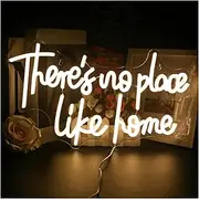 Hanging Art Neon Signs "There's No Place Like" Neon Signs Warm White LED Neon Light For Wall Decor For Wedding Home Party Sign Illuminated 42cmx24cm