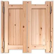 Wooden Swing Saloon Door Unfinished, Heavy Duty Square Cafe Door Hinges Included, Double Swing Auto Close Door, Restaurant Partition Swing Door 100cm x