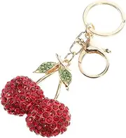 [Yardenfun] Hanging Cherry Keychain Decorative Keychain Rhinestone Cherry Bag Charms for Backpack