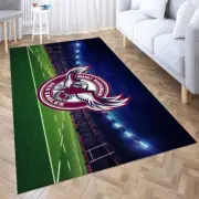 NRL New Manly Sea Eagles Rugby League Rectangle Rug