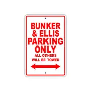 Bunker & Ellis Parking Only Boat Ship Yacht Dock Notice Aluminum Metal Sign