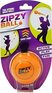 blue orange ZipzyBall Sporty Spring Back Hand Ball Fidget - Kid or Adult Indoor and Outdoor All Season Active Play Workout Skill Toy. Recommended for Ages 7 & Up.
