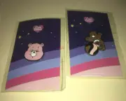 Care Bears Baskin Robbins exclusive mini pin set lot with paper bag Pink Brown
