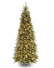 National Tree Company 9ft Tiffany Fir Slim Tree with 700 Clear Lights