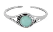 NEW Michael Dawkins Sterling Silver Starry Night Amazonite Doublet Cuff Bracelet