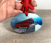 Colorful Oval Sachs Covered Bridge Adams Co. PA Ornament A Gettysburg Christmas
