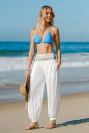 Cupshe Rainbow Glow White Cover-Up Pants - White,M
