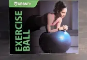 URBNFit Anti Burst Exercise Ball (65cm) Stability & Yoga, Workout Guide, RED