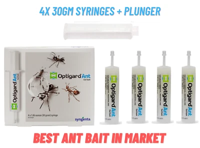 OPTIGARD ANT Bait Ant Killer Gel Bait Sydney Stock 4 x 30g Tubes