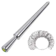 Silver Ring Sizer Mandrel Stick & Finger Gauge Jewellery Set Tool Sizer UK 2025