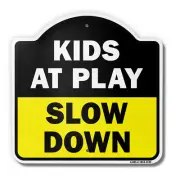 Kids At Play Slow Down 18" X 18" Heavy-Gauge Aluminum Architectural Sign