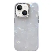 For iPhone 15 Plus Electroplating Camera Frame TPU+PC Phone Cover Shell Pattern Case