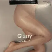 Nordstrom Pantyhose Sheer Leg Control Top Size A Black Glossy Pantyhose
