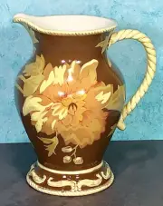 Raymond Waites Certified International SAVANNAH Pitcher Huge Floral 11” X 9.5”