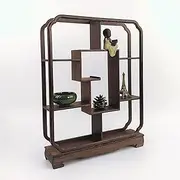 New Chinese Style Duobao Pavilion Shelf Furniture Small Chicken Wing Wood Small Antique Shelf teapot Rack Miniature Shelf Accessories Duobao Pavilion,30x39x6.8cm