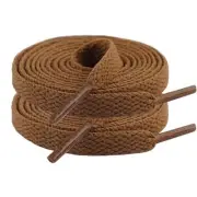 47" Solid Color Flat Shoelaces for Sneakers Hiking Boots Running Brown (2 Pair)
