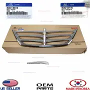 2pcs GENUINE OEM Front Upper Grille & CENTER MOLDING 09-11 Hyundai Genisis Sedan (for: Hyundai)