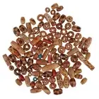 100 Pieces Printing Wood Bead Large Hole Mixed Fit Making