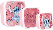 Stitch Bon Appetit! Snack Box - Set of 3 Interlocking Lunch Boxes - Lunch Box for Snacks, School, Nursery, Sports