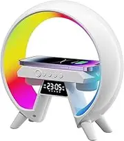 Multifunctional Atmosphere Lamp with Wireless Charger, Dimmable Night Light, 10W Wireless Charger, Smart Alarm Clock: Alarm, time Display, Bluetooth Speaker,Hi-Fi Music Player