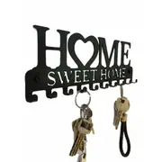 Wall Mounted Key Holder Storage Rack - 10 Hooks