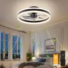 Fandelier Ceiling Fans with Lights and Remote, 15.7In Low Profile Ceiling Fan Fl