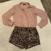 Juicy Couture x Forever 21 Short Blouse Outfit Leopard NWT Sexy Concert Style 28