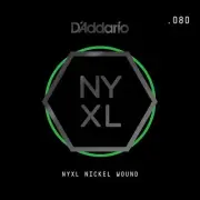 D'Addario NYXL Nickel Wound Electric Guitar Single String, .080