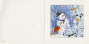 Antique Rare Ida Bohatta Winter: Snowdrop Fairies Snowman GREETING Card 6945