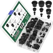 Keadic 72Pcs 9 Sizes Silicone Rubber T-Type Grommets Assortment Set, Hole Firewall Wire Cable Hole Plugs for Water Pipe, Tubing, Hydroponic, Irrigation, Desk