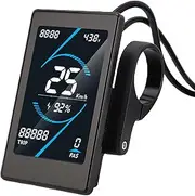 Electric Bike LCD Display, E Scooter LCD Panel, Real Time Data for Battery Speed Mileage for Electric Bicycle and Scooter, Compatible with 31.8 22.2mm Handlebar No.2 Protocol