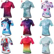 Women's Cycling Jersey Short Sleeve Vintage Ladies Bike Bicycle Cycle Jersey Top