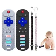 2-Pack Baby Remote Control Teether Toy for Babies 6-36 Months Silicone Baby T
