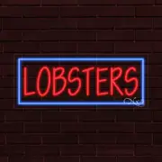NEW "LOBSTERS" w/BORDER 30x12x1 INCH LED FLEX WINDOW/WALL INDOOR SIGN 31439